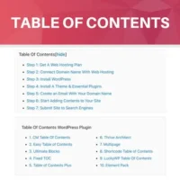 Easy Table of Contents