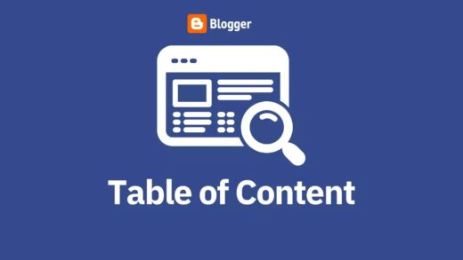 table of contents inside the blogger